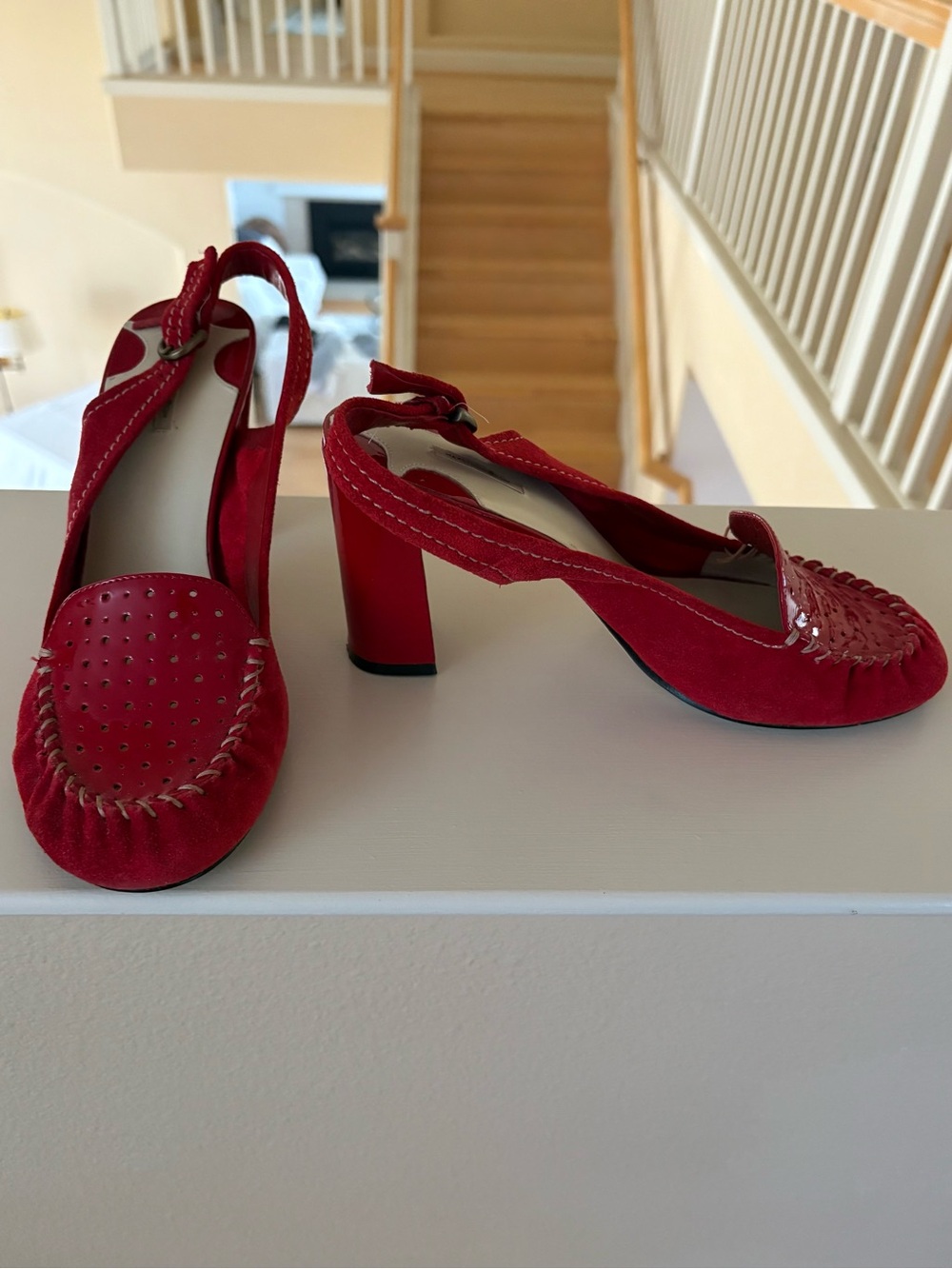 Max Studio Red Sling-backs with Block Heel - Size 8